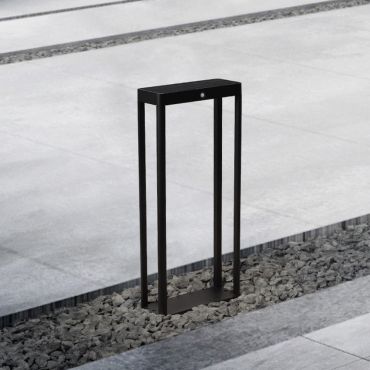 Nova Luce Berni - tuinpaal met sensor op zonne-energie - 23 x 50 x 8,6 cm - 2W LED incl. - IP65 - donker antraciet