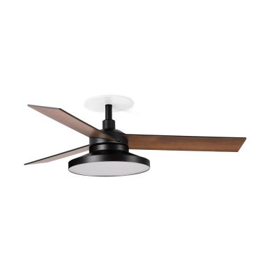 Faro Rudder Tak 3 S -  plafondventilator met licht en inbouwrozet - Ø 106 cm - mat zwart - 2700K