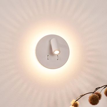 Lucide Bentjer - wandlamp -Ø 14 x 10,5 cm - 6W + 3W LED incl. - wit