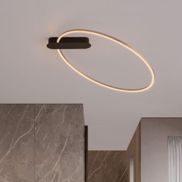 Nova Luce Kiklos - plafondlamp - Ø 64 x 30 cm - 30W dimbare LED incl. - messing goud