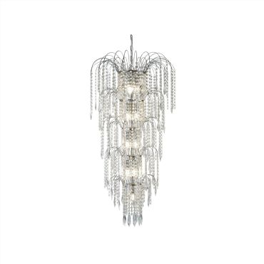 Searchlight Waterfall - luster - Ø 58 x 160 cm - chroom