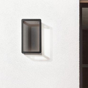 Nova Luce Akmi - buiten wandverlichting - 15 x 26 x 12,5 cm - 9W LED incl. - IP65 - donker antraciet