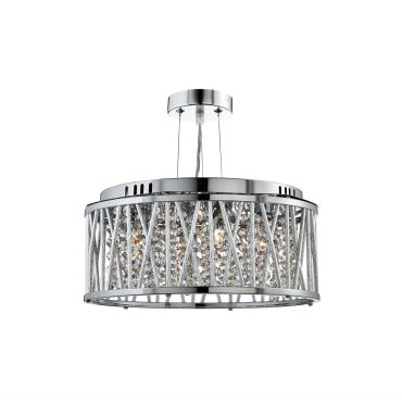 Searchlight Elise - hanglamp - Ø 30 x 134 cm - chroom