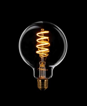ETH Globe Spiral LED Filament - Ø 9,5 cm - E27 - 3 stappen dimbaar - 7W - 2200K  - transparant