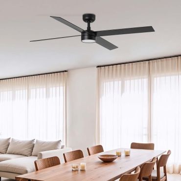 Faro Rudder L - plafondventilator met licht - Ø 132 cm - mat zwart