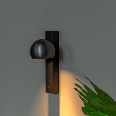 Lucide Esfera - wandverlichting met touch dimmer - 14 x 10 x 25 cm - 9W dimbare LED incl. - grijs ijzer