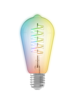 Calex Smart Rustic LED lamp - Ø 6,4 x 14,2 cm - E27 - 4,9W - dimfunctie en instelbare lichtkleur via app - 1800 tot 3000K - RGB + W