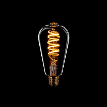 ETH Edison Spiral LED Filament ST64 - E27 - 8W dimbaar - 1800K  - transparant