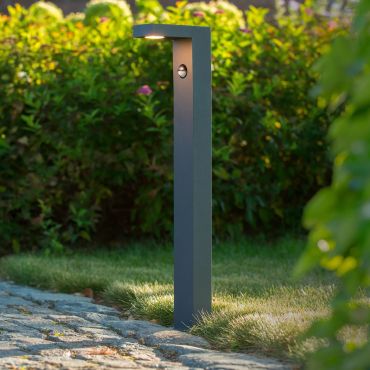 Lucide Texas - tuinpaal met bewegingsdetector - 6 x 15 x 60 cm - 6W LED incl. - IP54 - antraciet