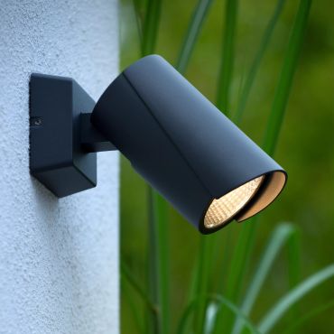 Lucide Manal - buiten wandlamp - 9 x 14 x 17 cm - 12W LED incl. - IP65 - antraciet