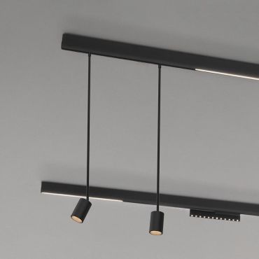 Nova Luce Ultra Slim - rail hanglamp - Ø 4,5 cm x 60 cm - 5W LED incl. - zwart