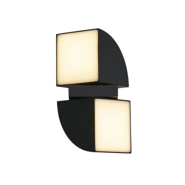Searchlight Dakota - buiten wandlamp - 12 x 21 cm - 8W LED incl. - IP44 - zwart