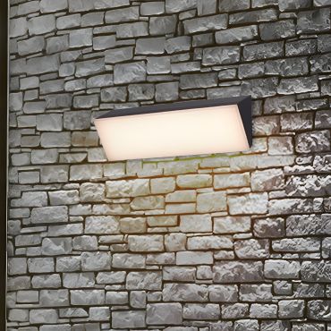 Nova Luce Keen - buiten wandverlichting - 60 x 18 x 15 cm - 41W LED incl. - IP65 - donker antraciet