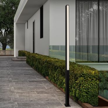Nova Luce Stor - tuinpaal - 8 x 150 x 12 cm - 23W LED incl. - IP65 - zandzwart