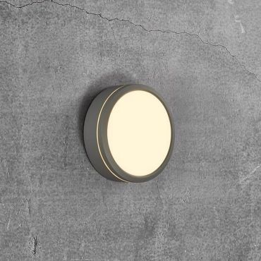 Nordlux Smart Ava - wandverlichting - slimme verlichting - Ø 20 x 6,7 cm - 9,5W LED incl. - IP54 - grijs