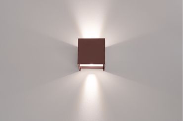 Century Italia Appalque - buiten wandverlichting met 2 regelbare lichtbundels - 12 x 12 x 12 cm - 20W LED incl. - instelbare lichtkleur - IP65 - bruin