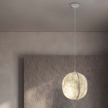 Nova Luce Pierida - hanglamp - Ø 42 x 210 cm - zandwit
