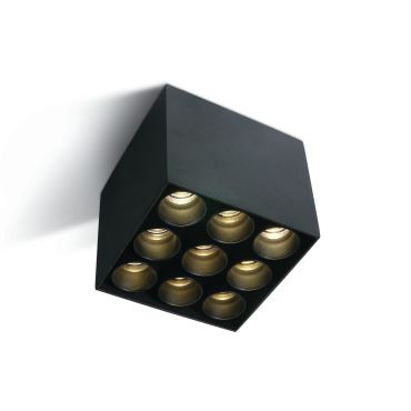 ONE Light Dark Light Ceiling Tubes - plafondverlichting - 9,5 x 9,5 x 8,4 cm - 20W LED incl. - zwart