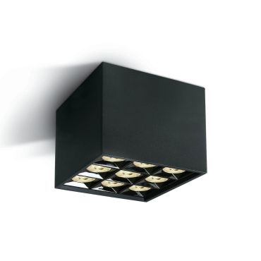 SHOWROOMMODEL - ONE Light Mirror Square Boxes - plafondverlichting - 12,3 x 12,3 x 8,8 cm - 30W LED incl. - zwart
