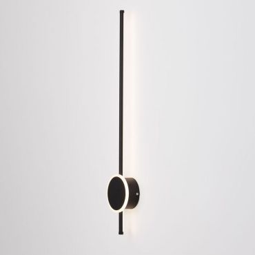 Nova Luce Clock - wandlamp - 13,6 x 6,5 x 80 cm - 22W LED incl. - zandzwart