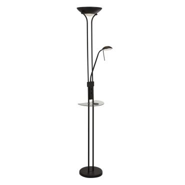 Searchlight Wireless USB - staanlamp -  oplaadbaar via USB-kabel - 29 x 177 cm - 22,4W dimbare LED incl. - mat zwart