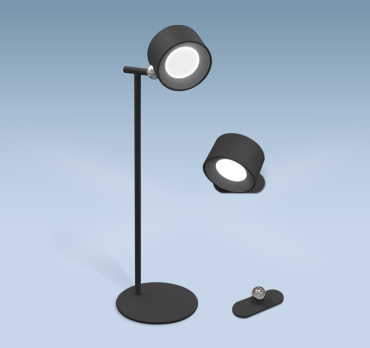 Century Italia Pixel - oplaadbare tafellamp met optie tot wandlamp - 12 x 12,7 x 38,1 cm - 1,8W dimbare LED incl. - zwart