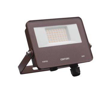 Century Italia Porteo CCT - verstraler - 14,4 x 16,2 x 3,6 cm - 30W LED incl. - instelbare lichtkleur - IP65 - bruin