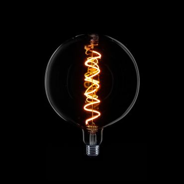 ETH Globe Filament Spiraal LED - Ø 20 cm - E27 - 4W dimbaar - 2200K - titanium gerookt glas