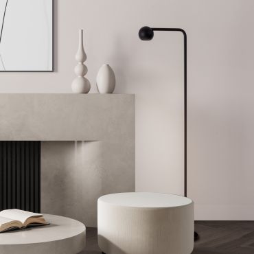 Nova Luce Sfera - vloerlamp - 25,8 x 125,5 x 21 cm - 6W LED incl. - zandzwart