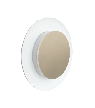 Century Italia Push &amp; Go - wand- en plafondlamp - Ø 22,8 x 4 cm - 20W LED incl. - IP65 - wit met goud