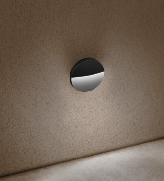 Century Italia Paseo - buiten wandverlichting - Ø 11 x 2,5 cm - 4W - IP54 - zwart