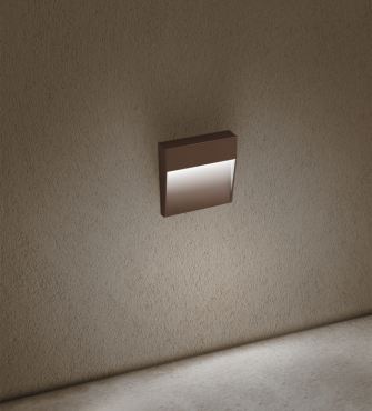 Century Italia Paseo - buiten wandverlichting - 10,5 x 10,5 x 2,4 cm - 4W - IP54 - bruin
