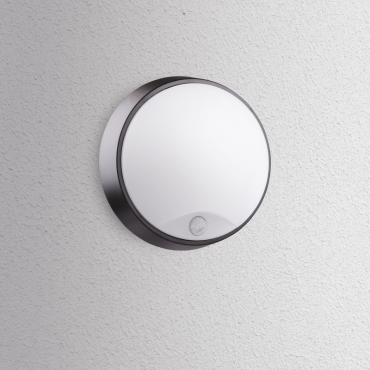 Century Italia Forma - plafond &amp; opbouw wandverlichting - Ø 21,4 x 8 cm - 14W LED incl. - met bewegingssensor - instelbare lichtkleur - IP54 - wit en zwart