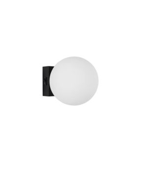 Nova Luce Joline - wandlamp - Ø 14,5 x 12,5 cm - 6W LED incl. - zandzwart en wit