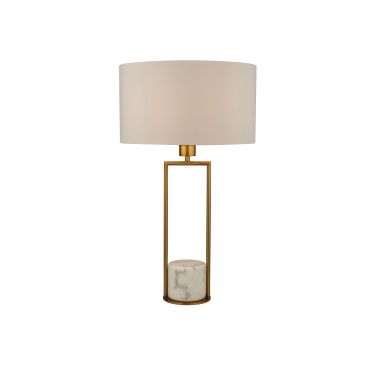 SHOWROOMMODEL - Searchlight - tafellamp - Ø 35 x 62 cm - wit en goud