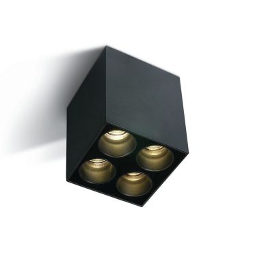 ONE Light Dark Light Ceiling Tubes - plafondverlichting - 6,4 x 6,4 x 8,4 cm - 10W LED incl. - zwart