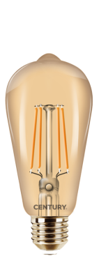 Century Italia LED filament lamp Incanto Epoca - Ø 6,4 x 14 cm - E27 - 11W dimbaar - 2200K - amber