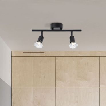 Nova Luce Lup - opbouwspot 2L - 31 x 8 x 10,9 cm - satijn zwart