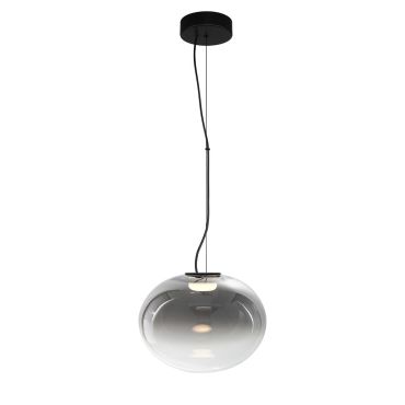 VK Lighting Iori - hanglamp - Ø 30 x 133 cm - 8W LED incl. - zwart en rookgrijs