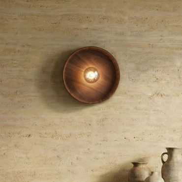 VK Lighting Halo - wandlamp - Ø 30 x 14 x 8 cm - walnoot