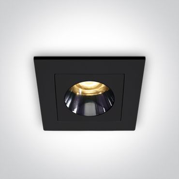 ONE Light Mirror Dark Light Range - inbouwspot - 46 x 46 mm, 38 x 38 mm inbouwmaat - 3W LED incl. - zwart