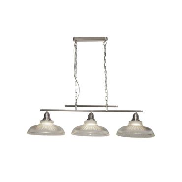 Searchlight Bistro III - hanglamp - 103 x 31 x 82 cm - satijn zilver