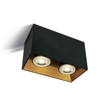 SHOWROOMMODEL - ONE Light GU10 Decorative Square Cylinders - plafondverlichting - 16,5 x 8,3 x 9,4 cm - zwart