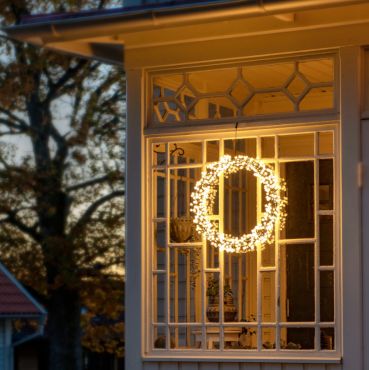 Konstsmide kerstverlichting - LED kerstkrans - Ø 52 x 7 cm - IP44 - zwart