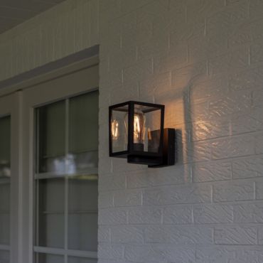 Lutec Shiva - buiten wandverlichting - 12,7 x 18,4 x 17,4 cm - IP44 - zwart
