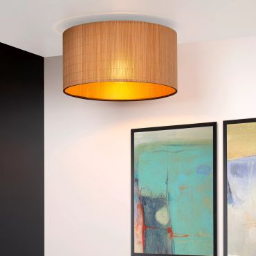 Lucide Magius - plafondverlichting - Ø 42 x 22,5 cm - lichtbruin en zwart