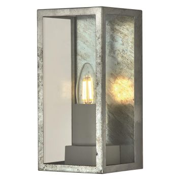 Searchlight Box II - buiten wandlamp - 11 x 11 x 24 cm - IP44 - gegalvaniseerd zilver