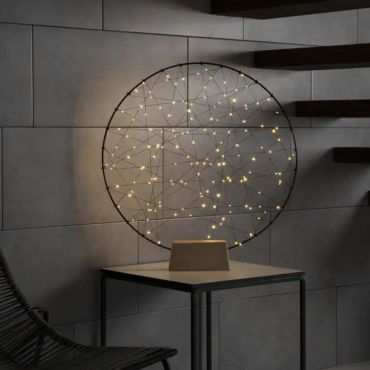 Konstsmide kerstverlichting - dromenvanger met 4 standen dimmer - 60 x 5 x 64 cm - mat zwart