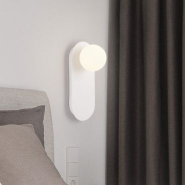Nova Luce Blob - wandlamp - 12 x 30 x 13 cm - zandwit en opaalglas