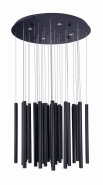 Maxlight Organic - hanglamp - Ø 62 x 180 cm - 33 x 1W + 4 x 3W dimbare LED incl. - zwart